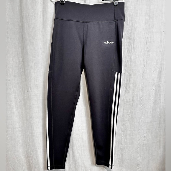 ADIDAS - TRACK PANTS Logo Stripes Wm Sz XL - BLACK - Picture 1 of 11